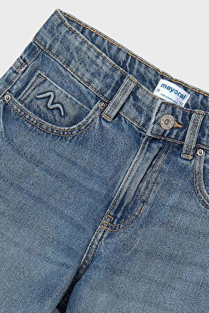 Kız Çocuk Bol Kesim Kot Pantolon - Mavi | 14 Yaş