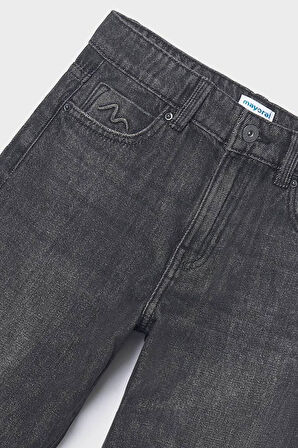 Kız Çocuk Bol Kesim 5 Cepli Jean Pantolon - Siyah | 16 Yaş