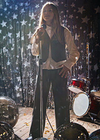 Mayoral Gri Kız Çocuk Beli Lastikli Geniş Paça Pantolon 7577