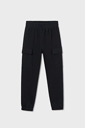 Kız Çocuk Kargo Cepli Jogger Pantolon - Siyah | 16 Yaş