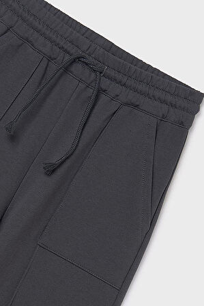 Kız Çocuk Bol Paça Dikiş Detaylı Eşofman Altı - Antrasit | 10 Yaş