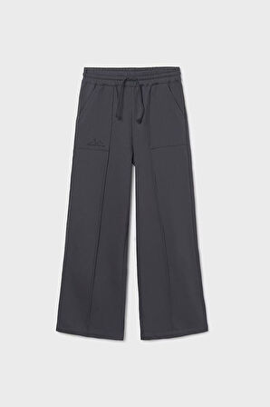 Kız Çocuk Bol Paça Dikiş Detaylı Eşofman Altı - Antrasit | 12 Yaş