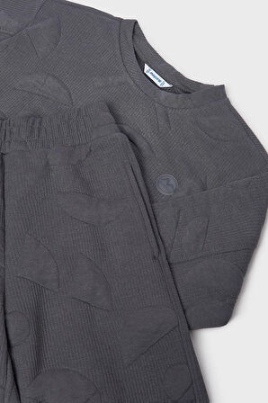 Kız Çocuk Rahat Kalıp Kabartma Desenli 2'li Eşofman Takımı - Gri | 16 Yaş