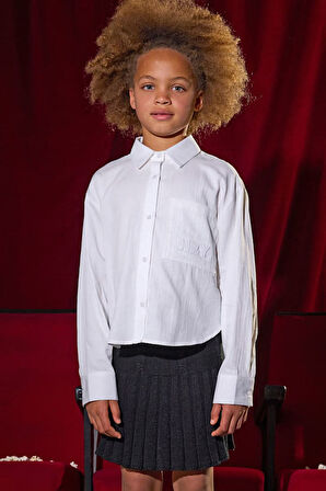 Kız Çocuk Saç Örgüsü Desenli Pileli Triko Etek - Siyah | 10 Yaş