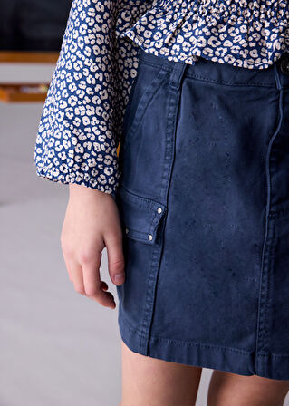 Mayoral Lacivert Kız Çocuk Gabardin Etek 7905