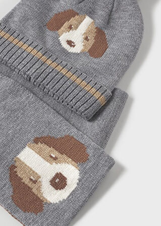 Mayoral Gri Bebek Şapka ve Atkı Takım 10018