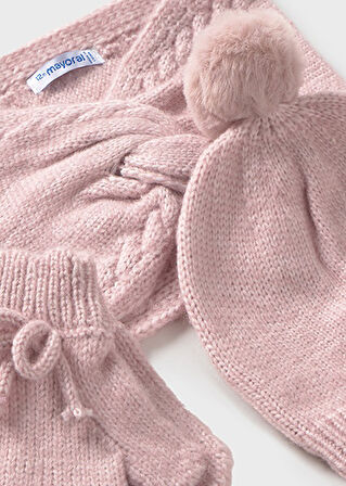 Mayoral Pembe Bebek Bere Atkı Eldiven Takım 10019
