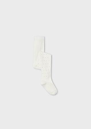 Mayoral Kız Çocuk Krem Taşlı Külotlu Çorap 10046