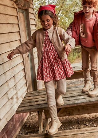 Mayoral Bej Kız Çocuk Triko Tayt 10059