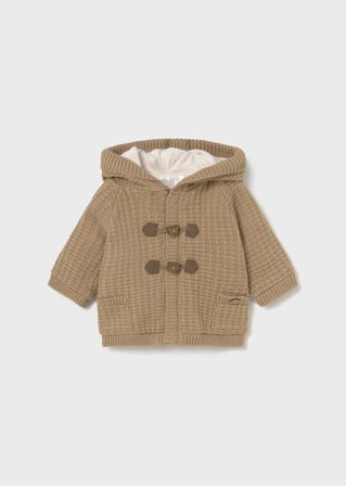 Mayoral Newborn Erkek Bebek Peluş Astarlı Triko Hırka Kahverengi