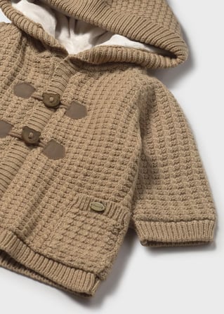 Mayoral Newborn Erkek Bebek Peluş Astarlı Triko Hırka Kahverengi