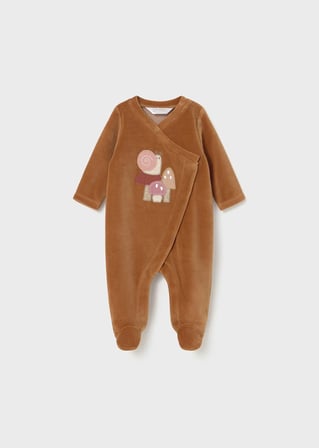 Mayoral Newborn Kız Bebek 2Li Kadife Tulum Kahverengi
