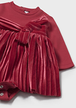 Mayoral Newborn Kız Bebek Uzun Kollu Kadife Elbise