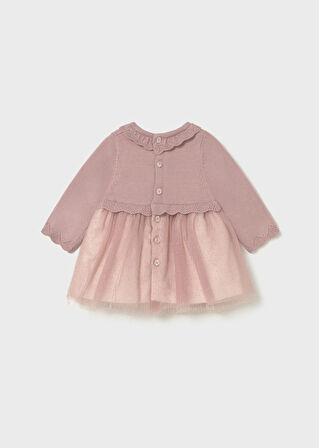 Mayoral Newborn Kız Bebek Tül Gövdeli Triko Elbise