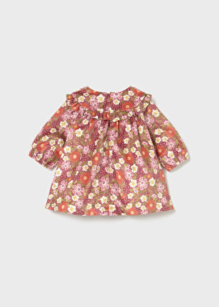 Mayoral Newborn Kız Bebek Baskılı Kadife Elbise