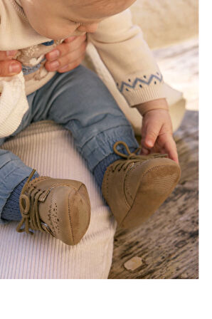 Mayoral Erkek Bebek Yenidoğan Bağcıklı Ayakkabı 18-19 Numara Bej