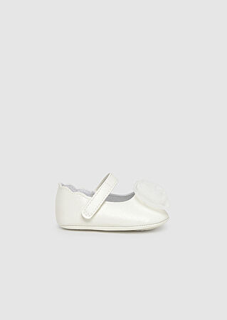 Mayoral Krem Bebek Çiçekli Ayakkabı 9960
