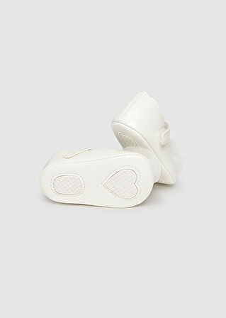 Mayoral Krem Bebek Çiçekli Ayakkabı 9960