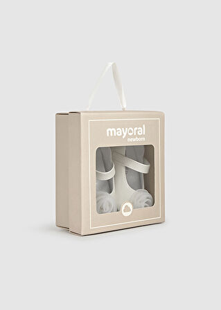 Mayoral Krem Bebek Çiçekli Ayakkabı 9960