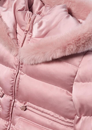 Mayoral Abel&Lula Kız Çocuk Kürk Kapşonlu Kısa Mont