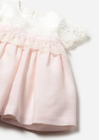 Mayoral Yenidoğan Kız Bebek Kolları Tüllü Elbise Pembe