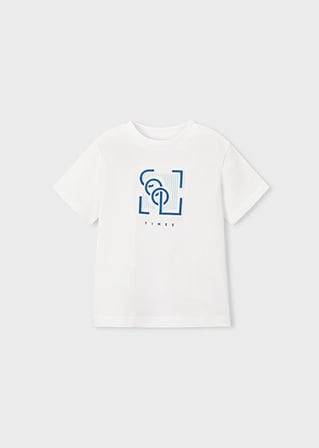 Mayoral Erkek Çocuk Kabartma Desenli T-shirt Beyaz - 03058