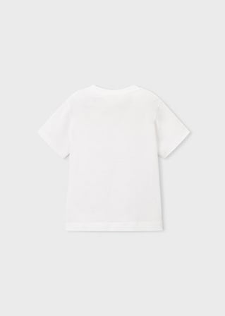 Mayoral Erkek Çocuk Kabartma Desenli T-shirt Beyaz - 03058