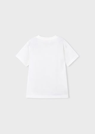 Mayoral Erkek Çocuk Kabartmalı Motor Desenli T-shirt Krem - 03059