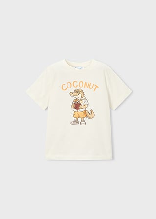 Mayoral Erkek Çocuk Desenli T-Shirt Krem - 03061