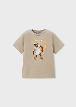 Mayoral Erkek Çocuk Baskılı T-shirt Kahverengi - 3064