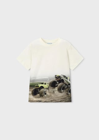 Mayoral Erkek Çocuk Baskılı Tshirt Krem
