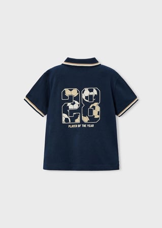 Mayoral Erkek Çocuk Sırt Nakışlı Yakalı Tshirt Lacivert
