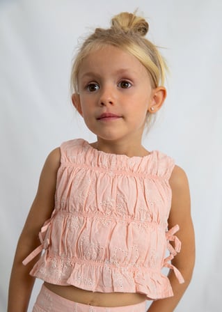 Mayoral Kız Çocuk Fırfırlı Bluz ve Pantolon Takım Pembe - 03592