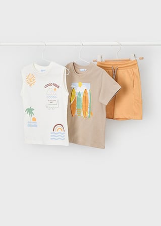 Mayoral Erkek Çocuk 3 Parça Şort T-shirt Takım  - 03603