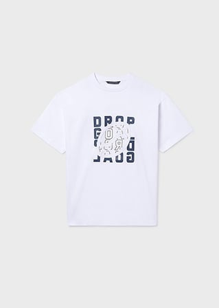 Mayoral Erkek Çocuk Kabartma Desenli T-shirt Beyaz - 06037
