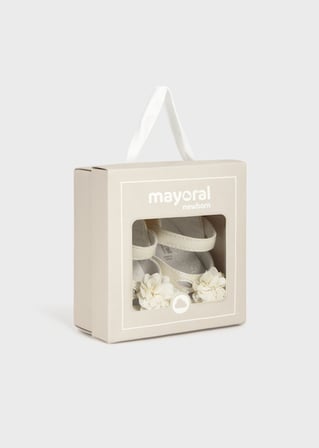 Mayoral Kız Bebek Çiçekli Balerin Ayakkabı Krem - 09091