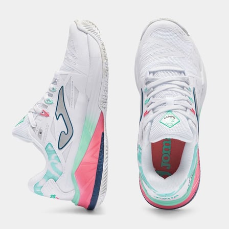 Joma TSPILS2602OM Spin Lady Toprak Kort Kadın Padel Ayakkabısı Beyaz/Pembe