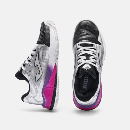 Joma TSPILS2612OM Spin Lady Toprak Kort Kadın Padel Ayakkabısı Gümüş/Mor