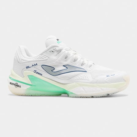 Joma TSLALS2602OM Slam Toprak Kort Kadın Padel Ayakkabısı Beyaz/Yeşil