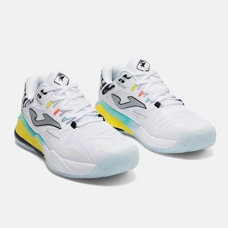 Joma TSPINS2602OM Spin Toprak Kort Erkek Padel Ayakkabısı Beyaz/Sarı