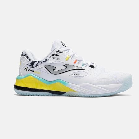Joma TSPINS2602OM Spin Toprak Kort Erkek Padel Ayakkabısı Beyaz/Sarı