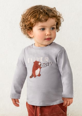 Mayoral Gri Erkek Bebek Uzun Kollu T-shirt 2010