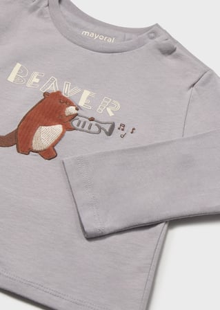 Mayoral Gri Erkek Bebek Uzun Kollu T-shirt 2010