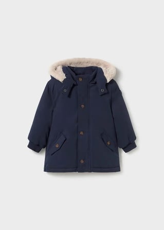 Mayoral Kışlık Erkek Bebek Kapşonlu Parka Mont Mavi 18 Ay-3 Yaş