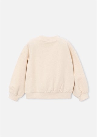 Mayoral Kız Çocuk İşlemeli Sweatshirt Bej 4405