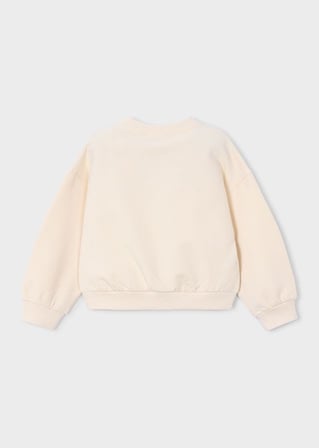 Mayoral Kız Çocuk İşlemeli Sweatshirt Krem 4405