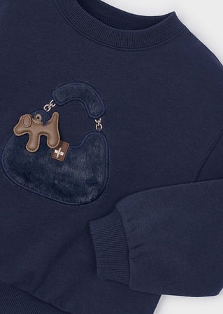 Mayoral Kız Çocuk Kabartmalı Sweatshirt Lacivert 4407
