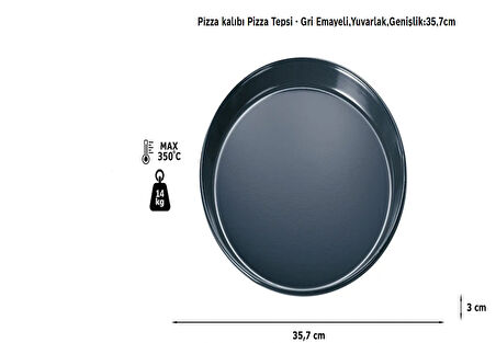BOSCH SİEMENS EMAYE PİZZA TEPSİSİ GRİ RENK