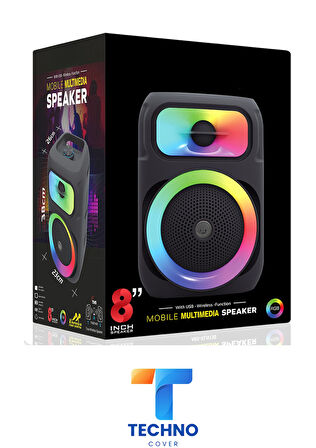 Bluetooth Özellikli Ses Boması 8 Inch Speaker (KLN-130)