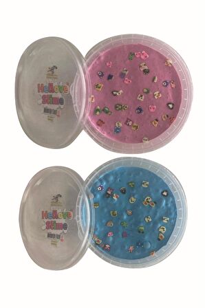 Slime Ele Yapışmayan Hayvan Figürlü Pembe Mavi Renk Slaym 2 Kutu Kaliteli
